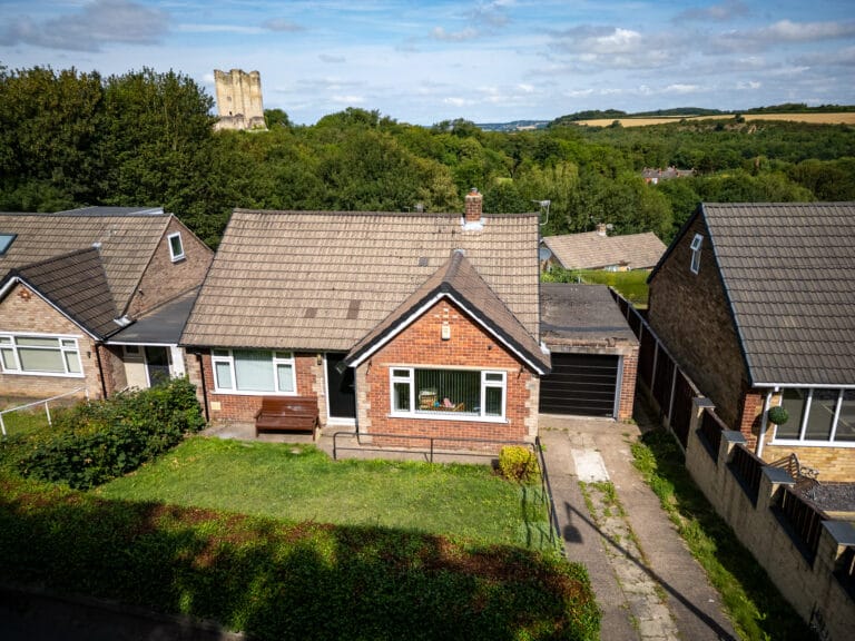 Drone shot of bungalow