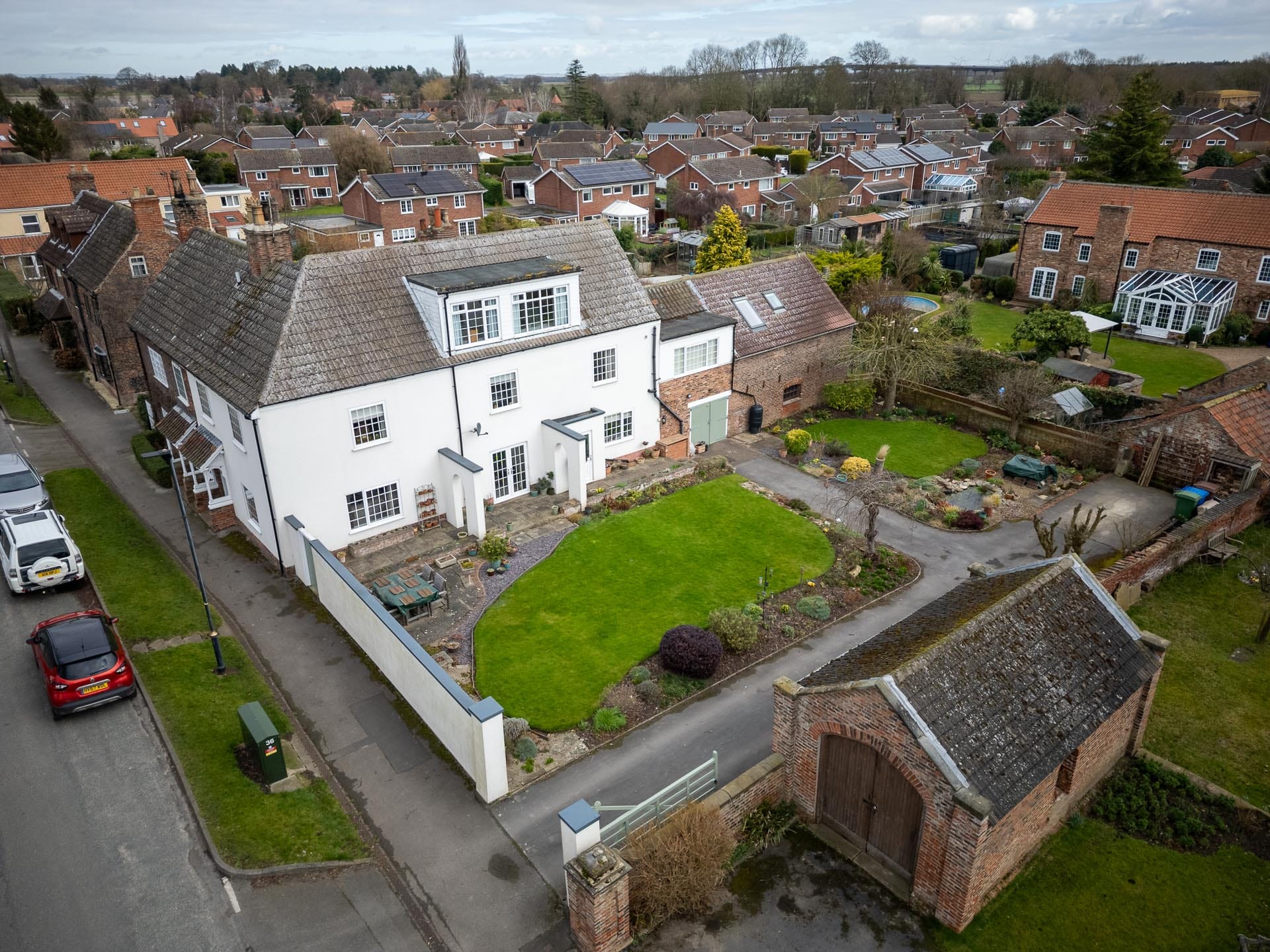 Drone shot of a house
