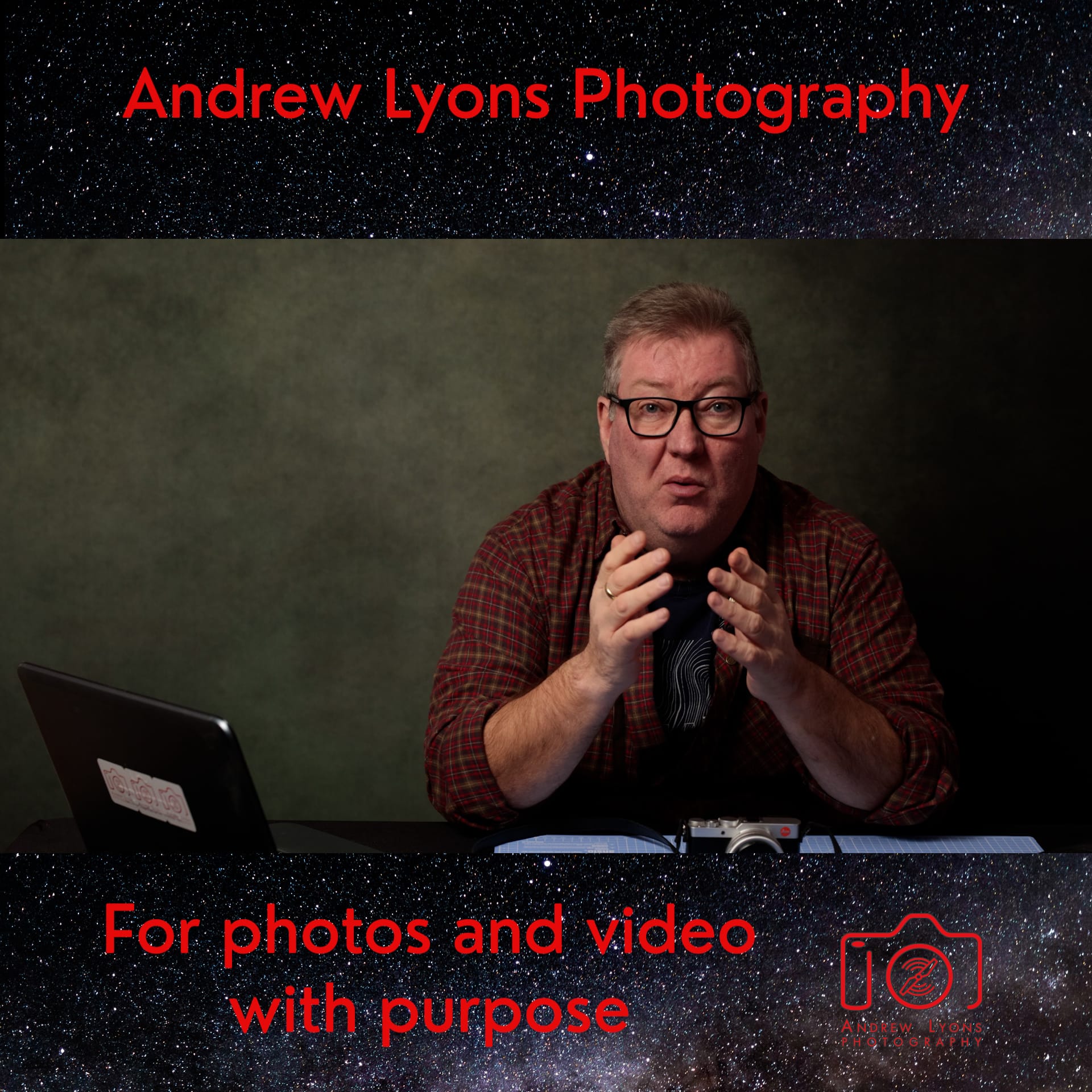 Andy in front of the camera